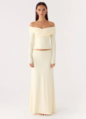 Like A Flower Maxi Skirt - Lemon Yellow