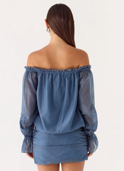 Tedara Mini Dress - Washed Navy