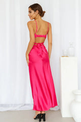 Cherry Pop Midi Dress Hot Pink