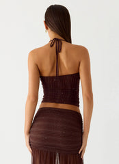 Sparkling Night Top - Chocolate